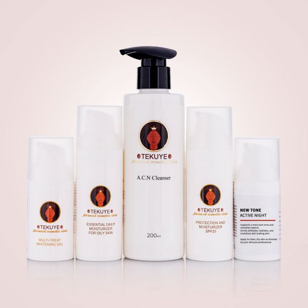 Package with 5 products for post-acne marks whitening treatment
